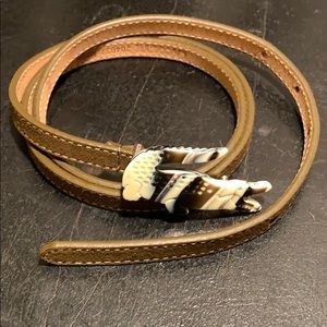 NWOT Lacoste leather belt w/crocodile logo buckle